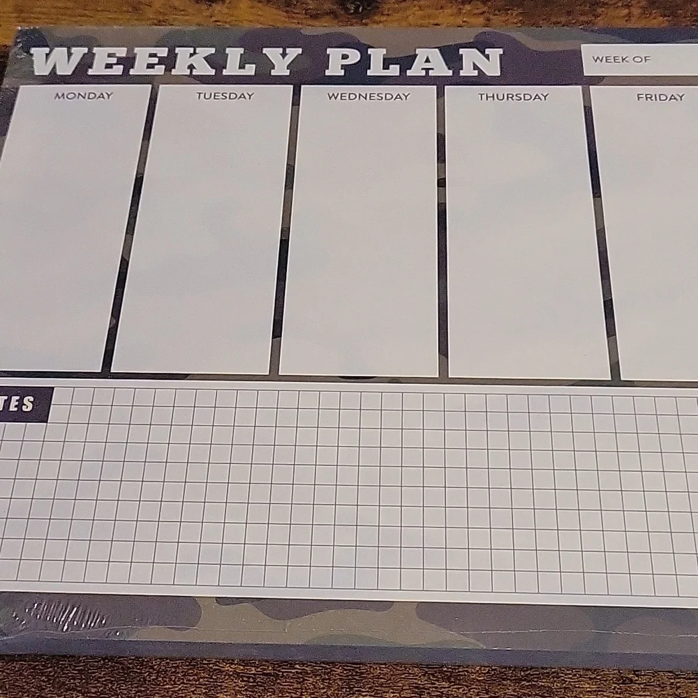 Clemetine Weekly Planner Notepad New Army Pattern Sealed